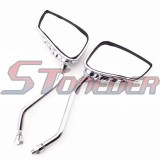 STONEDER Aluminum 8mm Rearview Left Right Side Motorcycle Rear View Mirror For ATV Quad 4 Wheeler Moped Scooter Pit Dirt Motor Bike