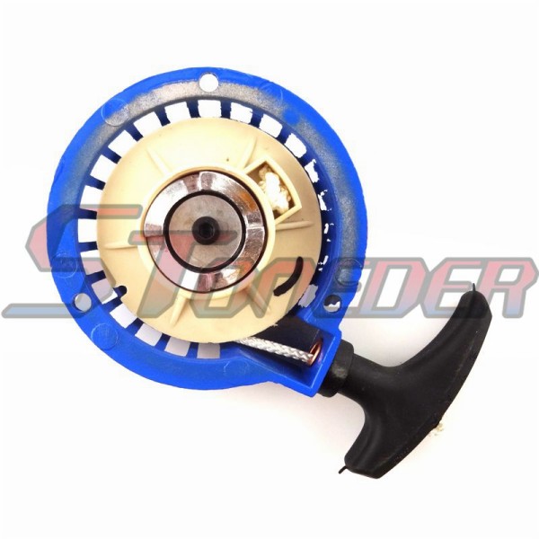 STONEDER Blue Aluminum Pull Start Recoil Starter For 2 Stroke 47cc 49cc Pocket Bike Mini Moto Dirt Kids ATV Quad