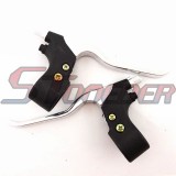 STONEDER 7/8'' Alloy Chrome Left Right Handle Brake Levers For 47cc 49cc Mini Moto Pocket Dirt Bike Kids Moto Gas Scooter