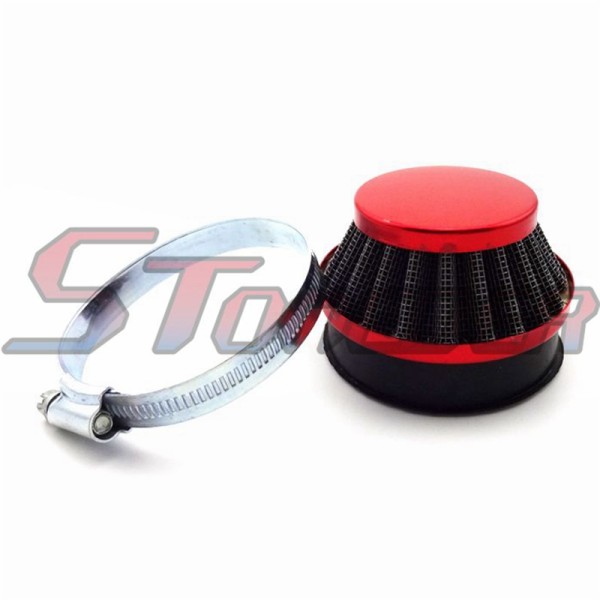 STONEDER Red 60mm Air Filter For 50cc 60cc 80cc Gas Motorized Bicycle 47cc 49cc Pocket Bike ATV Quad Mini Moto