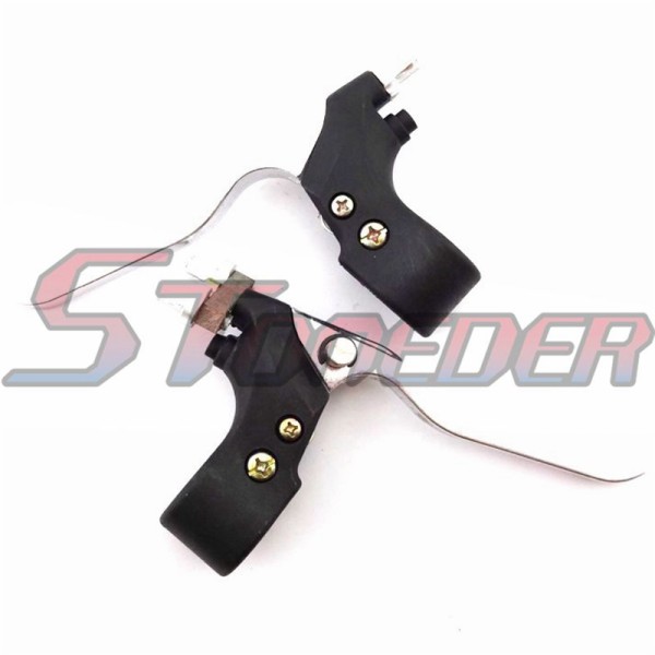 STONEDER Alloy 7/8'' Right Dual Twin Minimoto Left Handle Brake Levers For 47cc 49cc Pocket Dirt Bike Gas Scooter ATV Quad Mini Moto
