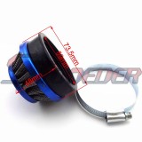 STONEDER Blue Racing 60mm Air Filter For Gas Motorized Bicycle Push Mini Moto Pocket Bike ATV Quad 4 Wheeler Motorcycle