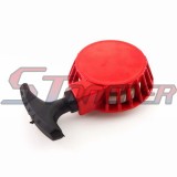 STONEDER Red Aluminum Pull Start Recoil Starter For 2 Stroke 47cc 49cc Pocket Bike Mini Moto Dirt Kids ATV Quad 4 Wheeler
