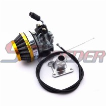 STONEDER Gold Racing Carburetor Air Filter Gas Throttle Cable Intake Mainfold For 2 Stroke 47cc 49cc Mini ATV Pocket Bike