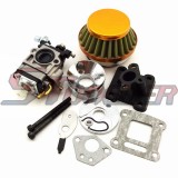 STONEDER Gold Racing Carburetor Air Filter Throttle Cable Intake For 47cc 49cc Mini Moto ATV Quad Pocket Bike