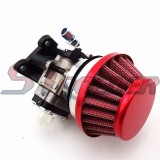 STONEDER Red Racing Carburetor Kit Carb Air Filter Stack For 2 Stroke 47cc 49cc Mini ATV Dirt Pocket Bike