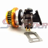 STONEDER Gold Racing Carburetor Air Filter Throttle Cable Intake For 47cc 49cc Mini Moto ATV Quad Pocket Bike
