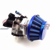 STONEDER Blue Racing Carburetor Kit Carb Air Filter Stack For 2 Stroke 47cc 49cc Mini ATV Dirt Pocket Bike