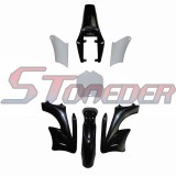 STONEDER Black 7 Pieces High Strength Plastic Fender Fairing Body Kits Structural Parts For Chinese 2 Stroke 47cc 49cc Apollo Orion Minimotor Scooter Dirt Bike