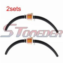 STONEDER 2sets Gas Hose Line Fuel Filter For Chinese ATV Quad 4 Wheeler Dirt Pocket Bike Minimoto