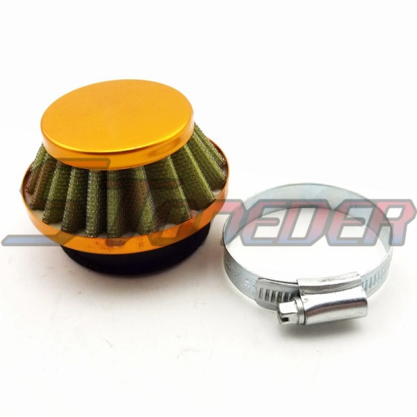 STONEDER Gold 44mm Racing Air Filter For 2 Stroke 47cc 49cc Kids Quad ATV Dirt Pocket Bike Minimoto