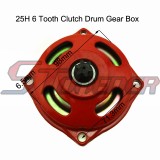 STONEDER Red 25H 6 Tooth Clutch Drum Gear Box For 2 Stroke 47cc 49cc Engine Mini Moto Pocket Bike