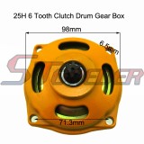 STONEDER Yellow 25H 6 Tooth Clutch Drum Gear Box For 2 Stroke 47cc 49cc Engine Mini Moto Pocket Bike