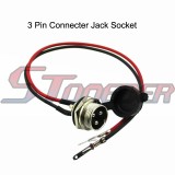STONEDER 3 Pin Connector Jack Socket For Battery Charger Razor Izip E Scooter Star II