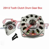 STONEDER 25H 8 Tooth Clutch Drum Gear Box With Cover For 2 Stroke 47cc 49cc Pocket Bike Mini Moto Dirt ATV Quad Minimoto