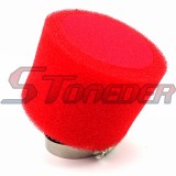 STONEDER Red 45mm Angled Air Filter For Chinese Pit Dirt Trail Motor Bike Motorcycle ATV Quad Motocross Buggy Go Kart 125cc 140cc 150cc