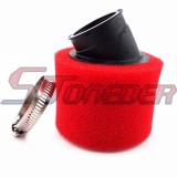 STONEDER 42mm Angled Air Filter For Chinese 125cc 140cc Pit Dirt Bike Motocross Motorcycle ATV Moped Scooter Buggy Go Kart