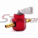 STONEDER Red CNC Alloy 6mm 1/4'' Gas Petrol Fuel Tap Inline Petcock Tank Valve Switch For Pit Dirt Motor Bike Motorcycle ATV Quad 4 Wheeler