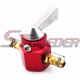 STONEDER Red CNC Alloy 6mm 1/4'' Gas Petrol Fuel Tap Inline Petcock Tank Valve Switch For Pit Dirt Motor Bike Motorcycle ATV Quad 4 Wheeler