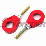 STONEDER Red CNC Aluminum 15mm Axle Chain Tensioner Adjuster For Chinese Pit Dirt Bike Motorcycle XR50 CRF50 KLX110 SSR Taotao