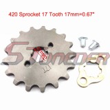 STONEDER 420 17mm 17 Tooth Front Chain Sprocket Gear For ATV Quad Pit Dirt Trail Bike 50cc 70cc 90cc 110cc 125cc 140cc 150cc 160cc
