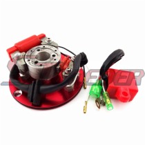 STONEDER Motorcycle Red Racing Magneto Stator Rotor Ignition CDI Box Kit For 110cc 125cc 140cc Chinese Lifan YX Pit Dirt Bike