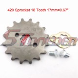 STONEDER 420 16 Tooth 17mm Front Chain Sprocket Gear For 50cc 70cc 90cc 110cc 125cc 140cc 150cc 160cc Engine ATV Quad Pit Dirt Trail Bike