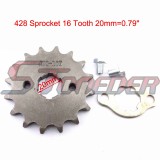 STONEDER 428 16 Tooth 20mm Front Chain Sprocket Gear For 50cc 70cc 90cc 110cc 125cc 140cc 150cc 160cc Engine ATV Quad Pit Dirt Trail Bike
