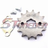 STONEDER 428 14 Tooth 20mm Front Chain Sprocket Gear For 50cc 70cc 90cc 110cc 125cc 140cc 150cc 160cc Engine ATV Quad Pit Dirt Trail Bike