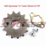 STONEDER 420 14 Tooth 20mm Front Chain Sprocket Gear For 50cc 70cc 90cc 110cc 125cc 140cc 150cc 160cc Engine ATV Quad Pit Dirt Trail Bike