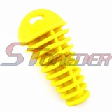 STONEDER Yellow Exhaust Muffler Bung Cleaner Wash Plug For Pit Dirt Bike Motorcycle Motocross UTV ATV Quad 4 Wheeler Snowmobile