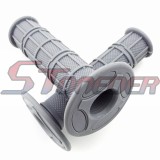 STONEDER Grey Durable Soft Rubber Throttle Handle Grips For Pit Dirt Motor Trail Bike Motorcycle Motocross
