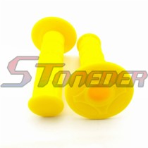 STONEDER Yellow 22mm Durable Soft Rubber Throttle Handle Grips For Pit Dirt Motor Trail Bike Motorcycle BSE CRF50