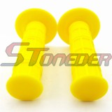 STONEDER Yellow 22mm Durable Soft Rubber Throttle Handle Grips For Pit Dirt Motor Trail Bike Motorcycle BSE CRF50