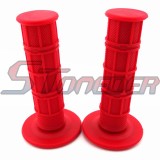 STONEDER Red 7/8  22mm Durable Soft Rubber Throttle Handle Grips For Pit Dirt Motor Trail Bike Motorcycle Motocross