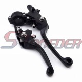 STONEDER Black CNC Alloy Folding Brake Clutch Handle Lever For Chinese Pit Dirt Trail Motor Bike Motorcycle BSE Apollo Kayo