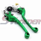 STONEDER Green CNC Alloy Folding Brake Clutch Handle Lever For Chinese Pit Dirt Bike Apollo SSR KLX 50cc 70cc 90cc 110cc 125cc 140cc 150cc 160cc