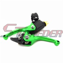 STONEDER Green CNC Alloy Folding Brake Clutch Handle Lever For 50cc 70cc 90cc 110cc 125cc 140cc 150cc 160cc Chinese Pit Dirt Trail Motor Bike Motorcycle Kayo YCF Pitster Pro