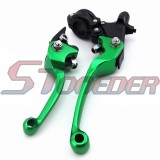 STONEDER Green CNC Alloy Folding Clutch Brake Handle Lever For Chinese 50cc 70cc 90cc 110cc 125cc Pit Dirt Bike Motorcycle CRF70 XR50