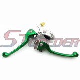 STONEDER Green CNC Alloy Folding Brake Clutch Handle Lever For Chinese Pit Dirt Bike Apollo SSR KLX 50cc 70cc 90cc 110cc 125cc 140cc 150cc 160cc
