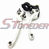 STONEDER Silver Alloy Folding Brake Clutch Handle Lever For GPX Pitster Pro Chinese Pit Dirt Trail Bike Motorcycle Motocross