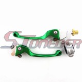 STONEDER Green CNC Alloy Folding Brake Clutch Handle Lever For Chinese Pit Dirt Bike Apollo SSR KLX 50cc 70cc 90cc 110cc 125cc 140cc 150cc 160cc