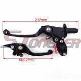 STONEDER Black CNC Alloy Folding Brake Clutch Handle Lever For Chinese Pit Dirt Trail Motor Bike Motorcycle BSE Apollo Kayo