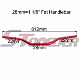 STONEDER Red 28mm 1 1/8'' Fat Handlebar For SDG Braaap Taotao Coolster Pit Dirt Motor Bike Motocross Motorcycle