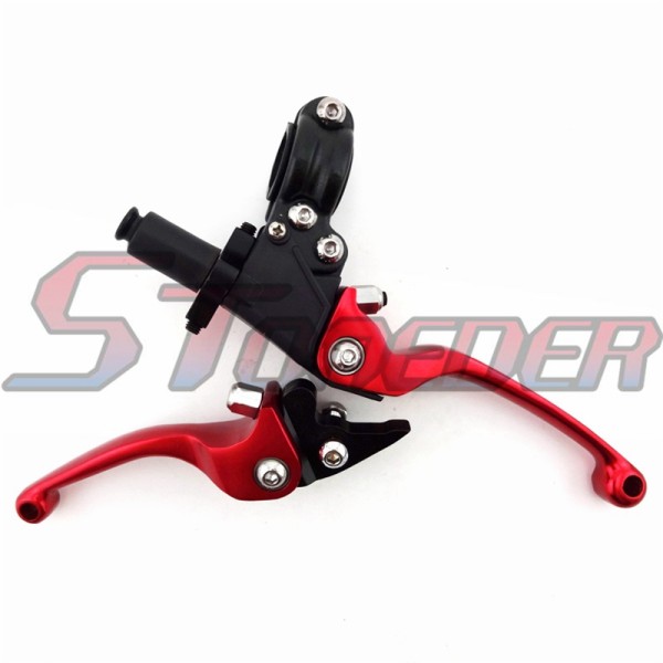 STONEDER Red Alloy Folding Brake Clutch Handle Lever For Chinese Pit Dirt Bike Motorcycle KLX110 TTR