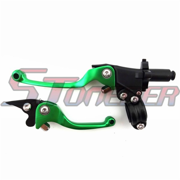 STONEDER Green CNC Alloy Folding Clutch Brake Handle Lever For Chinese 50cc 70cc 90cc 110cc 125cc Pit Dirt Bike Motorcycle CRF70 XR50