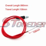 STONEDER 990mm Red Gas Throttle Cable For Chinese Pit Dirt Bike Motocross SSR Thumpstar XR50 CRF50 CRF70 Atomik Baja Lifan Motorcycle