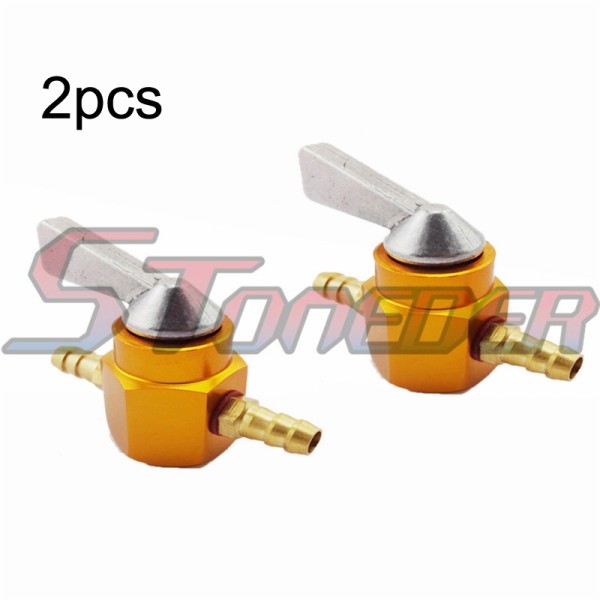 STONEDER Gold Gold Petrol Gas Tank Fuel Tap Inline Petcock Valve Switch 1/4'' 6mm For Motorcycle Pit Dirt Bike ATV Quad 4 Wheeler