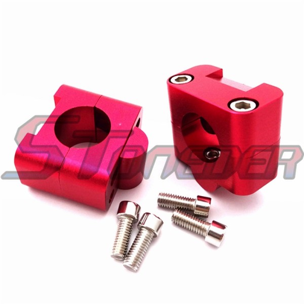 STONEDER Red Handle Bar Clamp Riser Taper Mount For 1 1/8'' 28mm Handlebar Pit Dirt Bike Motorcycle Motocross ATV Quad 4 Wheeler