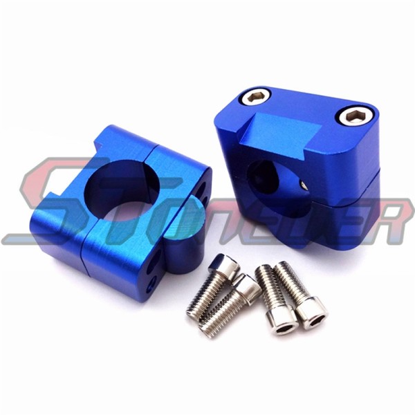 STONEDER Blue Handle Bar Clamp Riser Taper Mount For 1 1/8'' 28mm Handlebar Pit Dirt Bike Motorcycle MX Motocross ATV Quad